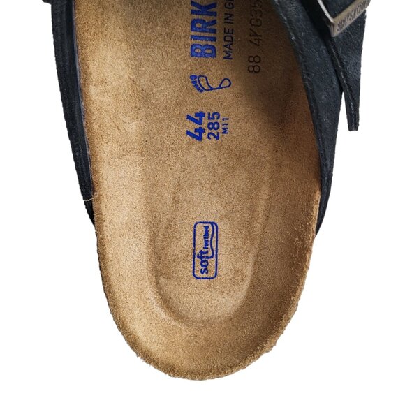 Birkenstock Boston Soft Footbed Clogs in Black Suede Men's Size 44 EU 11-11.5 US - Picture 7 of 11